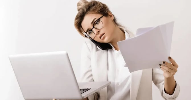 Woman juggling tasks