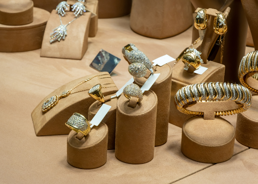 Variety of jewelry on display