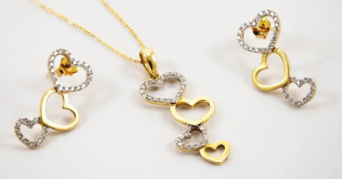 Matching earrings and necklace