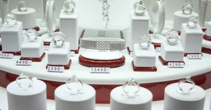 Expensive jewelry display