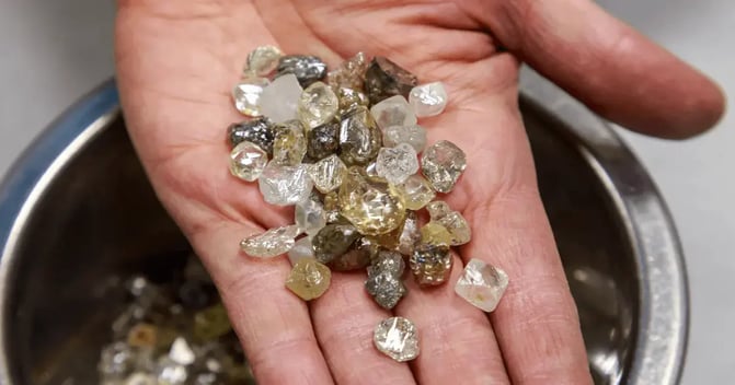 Raw mined precious gems