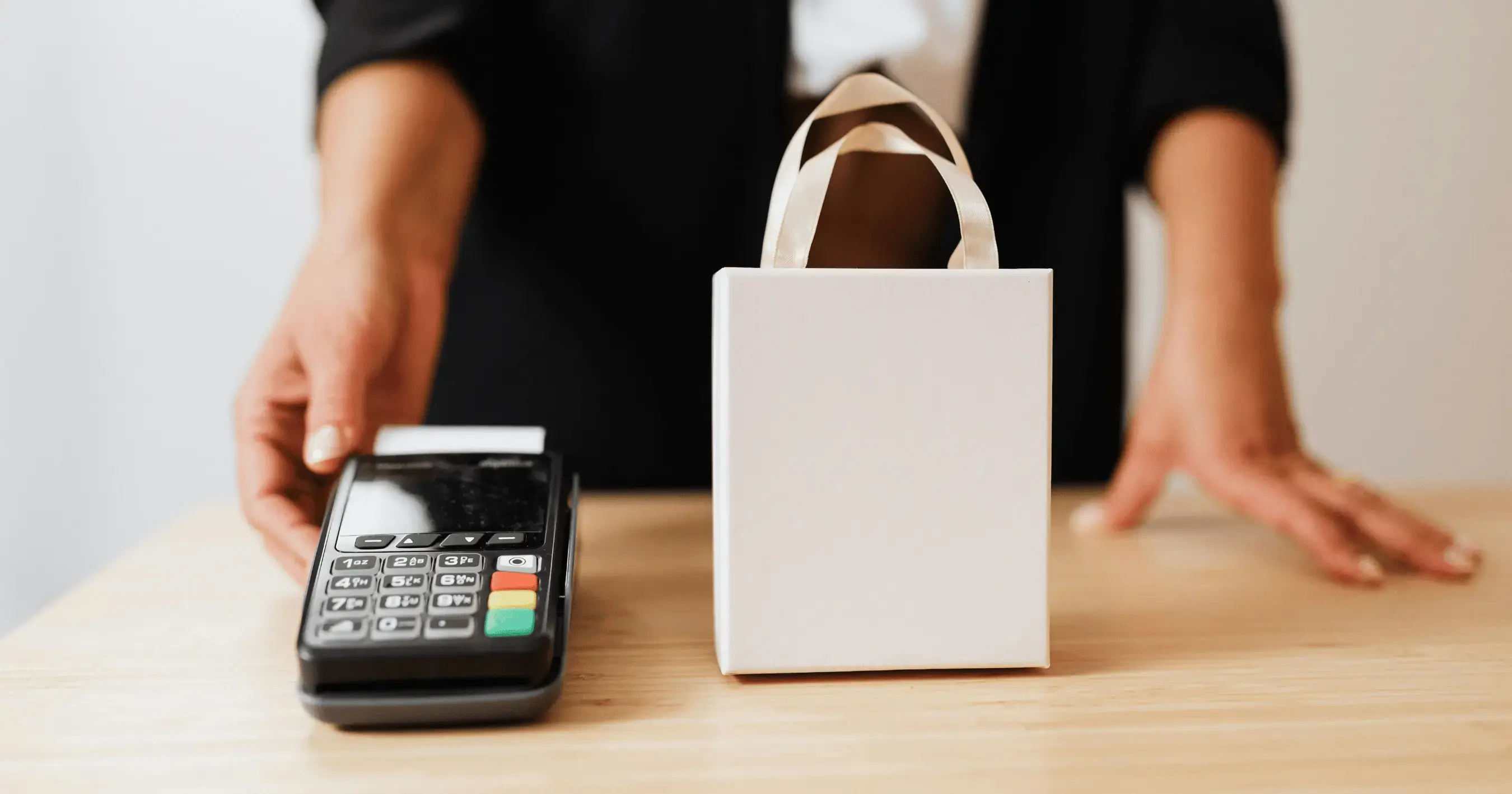 card machine and gift bag